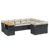 vidaXL 10 Piece Garden Sofa Set with Cushions Black Poly Rattan