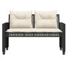vidaXL 4 Piece Garden Sofa Set with Cushions Black Poly Rattan Glass