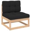 vidaXL 5 Piece Garden Lounge Set with Cushions Solid Pinewood