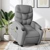 vidaXL Electric Stand up Massage Recliner Chair Light Grey Fabric