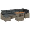 vidaXL Garden Sofa Set 8 pcs Grey Poly Rattan