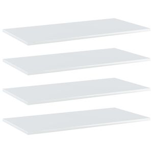 vidaXL Bookshelf Boards 4 pcs High Gloss White 80x40x1,5 cm Engineered Wood