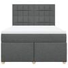 vidaXL Box Spring Bed with Mattress Dark Grey Double Fabric