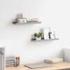 vidaXL Picture Frame Ledge Shelves 2 pcs Grey 40x9x3 cm MDF