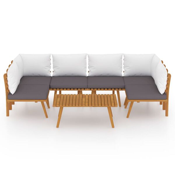 vidaXL 7 Piece Garden Lounge Set with Cushions Solid Wood Acacia