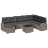 vidaXL Garden Sofa Set with Cushion 9 pcs Grey Poly rattan