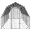 vidaXL Chicken Run with Roof 2.5x8x2.25 m Galvanised Steel