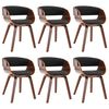 vidaXL Dining Chairs 6 pcs Grey Bent Wood and Fabric