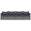 vidaXL 4 Piece Garden Sofa Set with Cushions Grey Poly Rattan