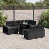 vidaXL 11 Piece Garden Sofa Set with Cushions Black Poly Rattan