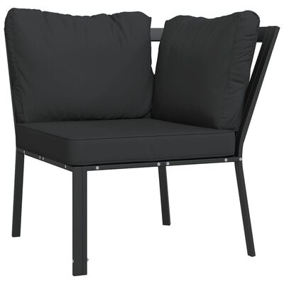 vidaXL 9 Piece Garden Lounge Set with Grey Cushions Steel