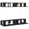 vidaXL TV Cabinet Set 4 pcs Black Oak 100 x 30 x 30 cm Engineered Wood