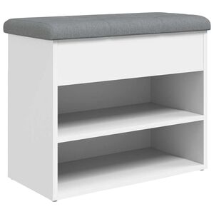 vidaXL Shoe Bench White 62x32x50 cm Engineered Wood