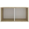 vidaXL TV Cabinets 2 pcs White and Sonoma Oak 72x35x36.5 cm Engineered Wood