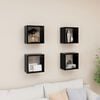vidaXL Wall Cube Shelves 4 pcs Black 26x15x26 cm