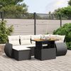 vidaXL 7 Piece Garden Sofa Set with Cushions Black Poly Rattan