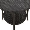 vidaXL Reclining Garden Chairs 2 pcs with Table Black Poly Rattan