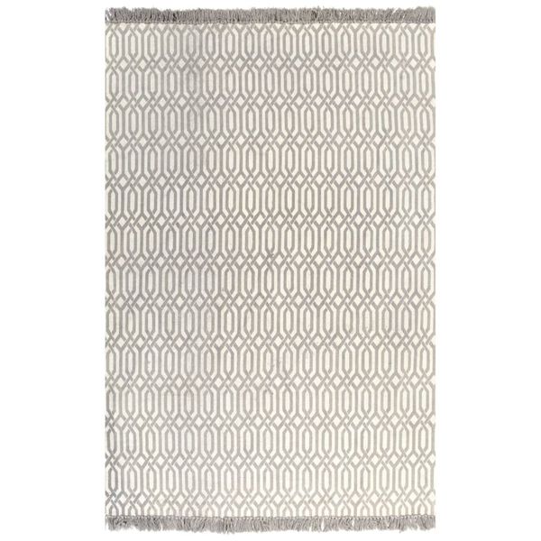 vidaXL Kilim Rug Cotton 120x180 cm with Pattern Taupe