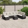 vidaXL 8 Piece Garden Sofa Set with Cushions Black Poly Rattan