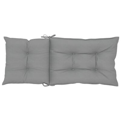 vidaXL Garden Highback Chair Cushions 2 pcs Grey 120x50x7 cm Fabric