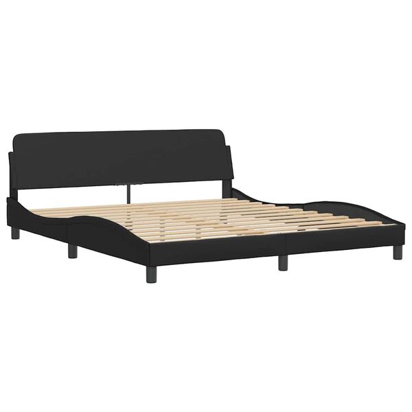 vidaXL Bed Frame "Dover" Black 180x200 cm King Faux Leather