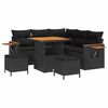 vidaXL Garden Sofa Set 8 pcs Black Poly Rattan