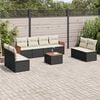 vidaXL 9 Piece Garden Sofa Set with Cushions Black Poly Rattan