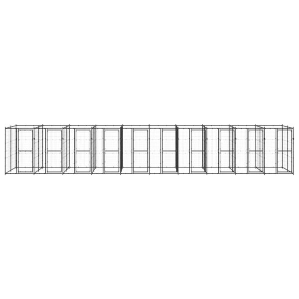 vidaXL Outdoor Dog Kennel Steel 24.2 m²