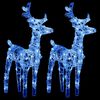vidaXL Christmas Reindeers 2 pcs Blue 80 LEDs Acrylic