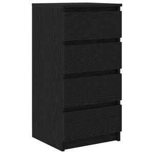 vidaXL Sideboard Black Oak 37.5x35x76 cm Engineered Wood