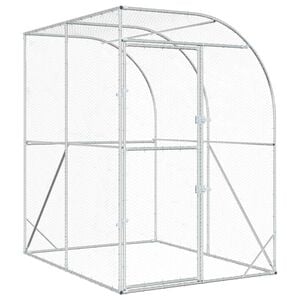 vidaXL Chicken Coop Silver 200 x 100 x 215 cm Galvanised Steel