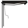 vidaXL Manual Retractable Awning with LED 3.5x2.5 m Anthracite