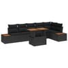vidaXL Garden Sofa Set with Storage 7 pcs Black Poly rattan