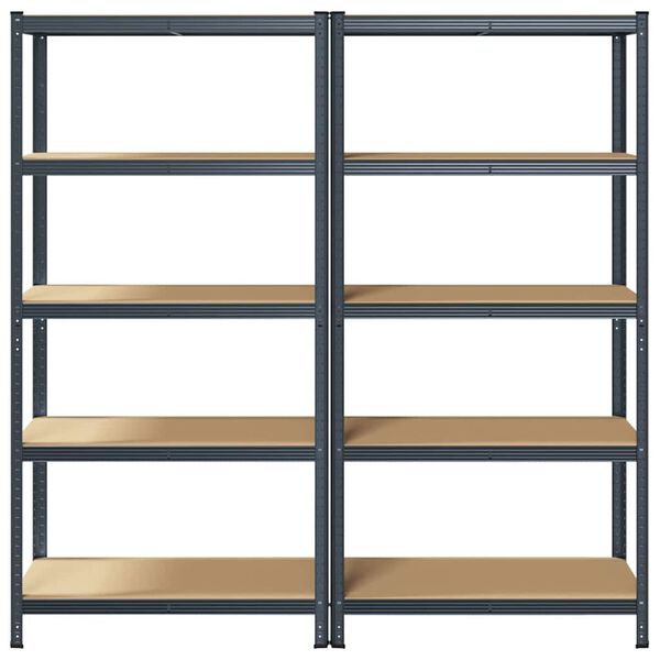 vidaXL 5-Layer Storage Shelves 2 pcs Anthracite Steel&Engineered Wood