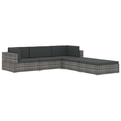 vidaXL Sectional Middle Seat 1 pc with Cushions Poly Rattan Brown