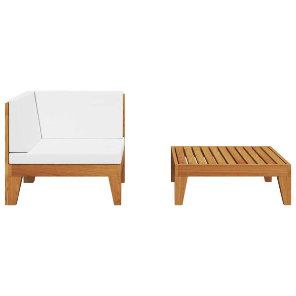 vidaXL 2 Piece Garden Lounge Set with Cushions Solid Acacia Wood