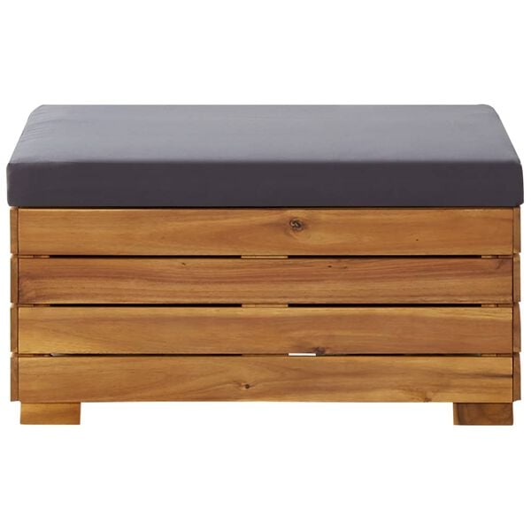 vidaXL Sectional Footrest 1 pc with Cushion Solid Acacia Wood