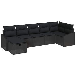 vidaXL Sofa Set with Cushion 7 pcs Poly Rattan