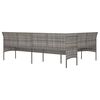 vidaXL L-shaped Garden Sofa with Cushions Grey Poly Rattan