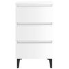 vidaXL Bed Cabinet with Metal Legs High Gloss White 40x35x69 cm