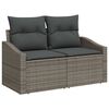 vidaXL Garden Sofa Set with Cushion 9 pcs Grey Poly Rattan
