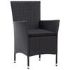 vidaXL 5 Piece Outdoor Dining Set Poly Rattan Black