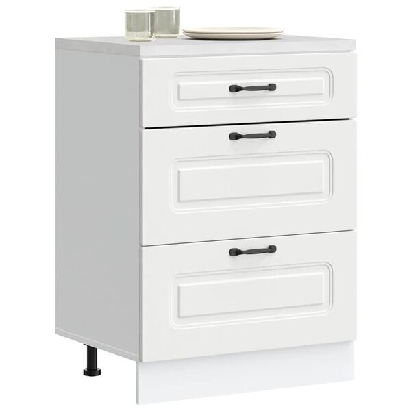 vidaXL Kitchen Base Cabinet Kalmar White Engineered Wood