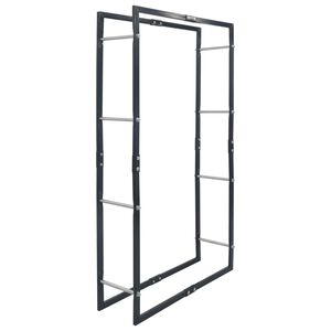 vidaXL Firewood Rack Black 80x25x150 cm Steel