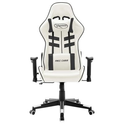 vidaXL Gaming Chair White and Black Artificial Leather