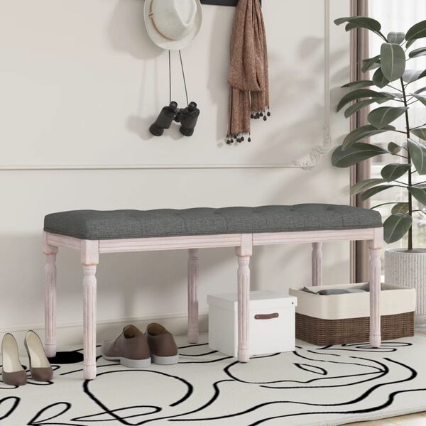 vidaXL Bench Dark Grey 110x40x49 cm Fabric