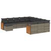 vidaXL 12 Piece Garden Sofa Set with Cushions Grey Poly Rattan