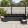 vidaXL Garden Sofa Set with Cushion 9 pcs Black Poly Rattan