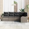 vidaXL Garden Sofa Set with Cushion 5 pcs Grey Poly rattan