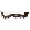 vidaXL 8 Piece Garden Lounge Set with Cushions Poly Rattan Brown